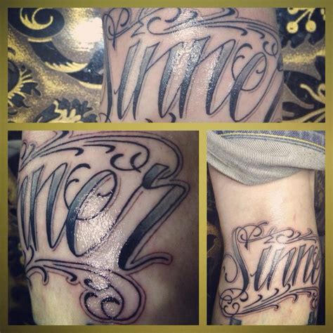 Every christian has a two fold nature if you were born between jun. Sinner script lettering tattoo