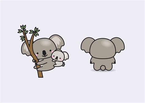 Premium Vector Clipart Kawaii Koala Cute Koalas Clipart Etsy Koala