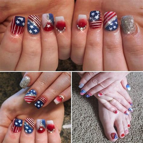 American Flag Nails American Flag Nails 4th Of July Nails Class Ring
