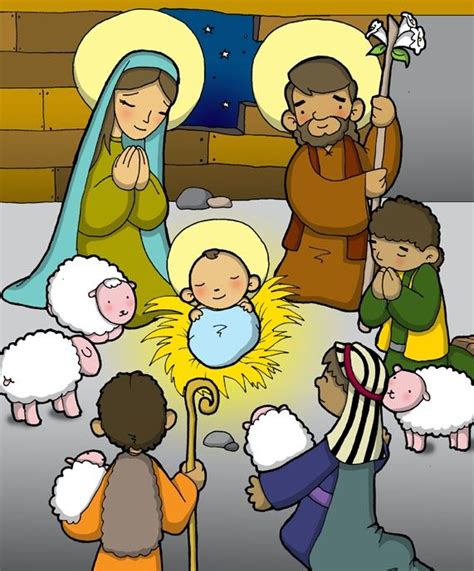 Caricatura Del Nacimiento De Jesus Anuncio De Nacimiento
