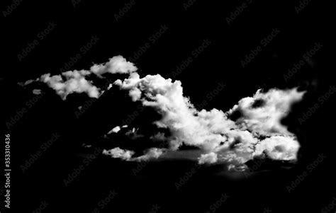 Cloud Overlay Effect Abstract White Clouds Isolated On Black