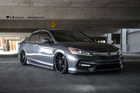 Optional adaptive damper system can stiffen the ride. Asphalt Gray Honda Accord Rolling on Blaque Diamond Rims ...