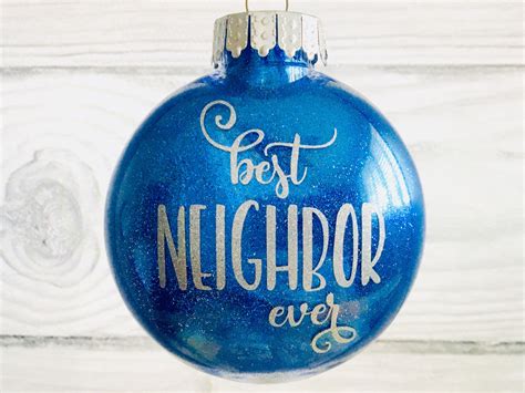 best neighbor ever 2017 large glitter ornament personalized