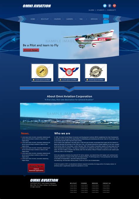 Omni Aviation Website Design By Fatima Kaye Ballesteros At