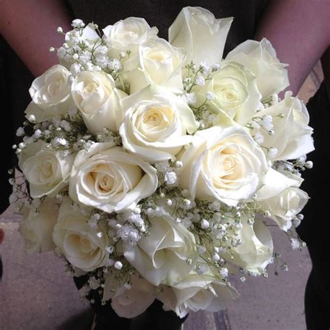 To create the perfect mixed flower bouquet, consider color first. Brides White Rose Bouquet - Alan Brown Flowers