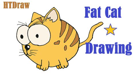 How To Draw A Cartoon Kitten Step By Step Fat Cat Drawing Cute And Easy