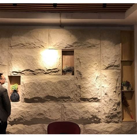 Pu Grey Brick Wall Panels Faux Stone Panels For Interior