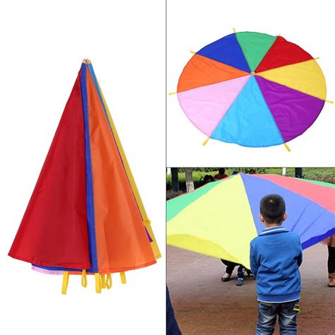 8 Handles 2m Kids Children Sports Development Play Rainbow Umbrella