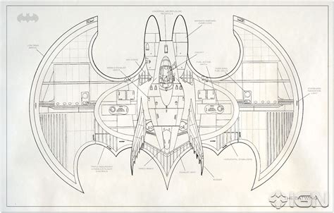 Tim Burtons Batwing Blueprint Batmobile Batman Batman Universe