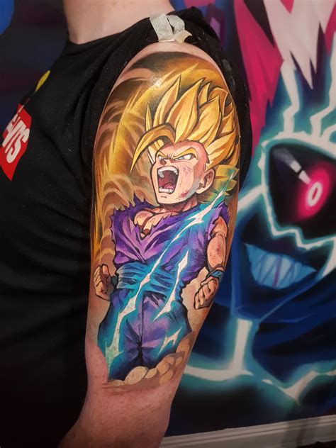 My New Ssj2 Gohan Tattoo By Simonkbell Rdbz