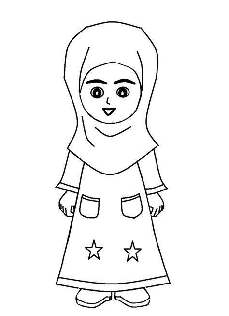 Hijab Mewarnai Sketsa Colouring Hijabi Fc09 Buku Fs70 Musulman Resensi