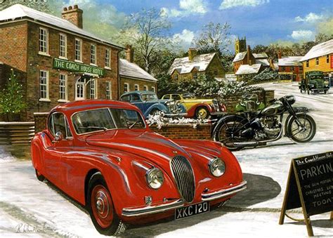 Christmas Jaguar - Nostalgic XK120 Classic Car Christmas Card
