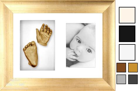 Baby 3d Hand Foot Casting Kit Gold Shadow Box Display Frame
