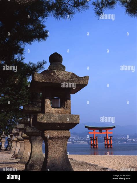 The Floating Torii Gate At Itsukushima Shrine Miyajima Island