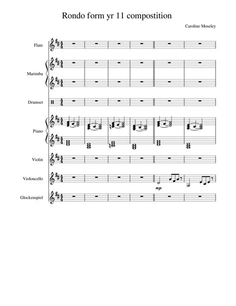 This form is found especially in compositions of the baroque and. Rondo form yr 11 compostition Sheet music for Flute, Piano, Violin, Percussion | Download free ...