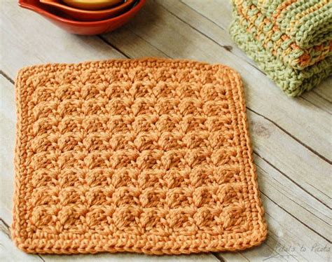 Textured Crochet Dishcloth Pattern Petals To Picots Dishcloth