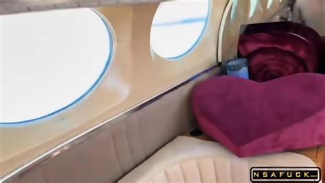 Mile High Threesome On Private Plane Ending In Double Creampie Plane