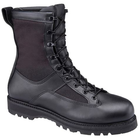 Mens Matterhorn 8 Combat Boots With Non Metallic Safety Toe Black