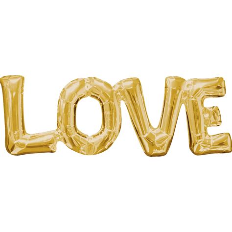 Air Filled Gold Love Letter Balloon Banner 25in X 9in Party City