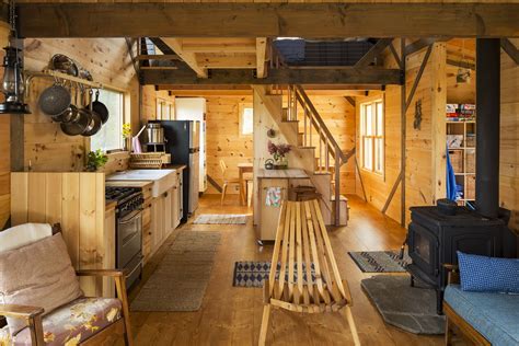 Wee Ely Living Room And Kitchen Tiny Cabin Tiny House Cabin Cabin
