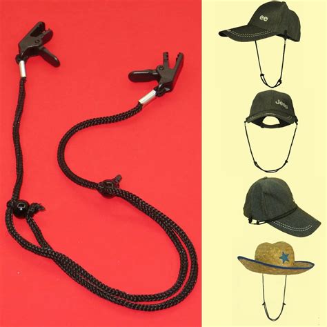 Cap Strap Hat Retainer Wind Cord Chin Strap Clips Motorcycles Boating
