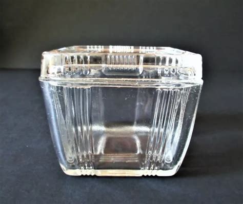 Vintage Hazel Atlas Criss Cross Clear Glass Refrigerator Box Dish X