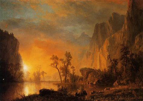 Albert Bierstadt Famous Landscape Paintings Sunset