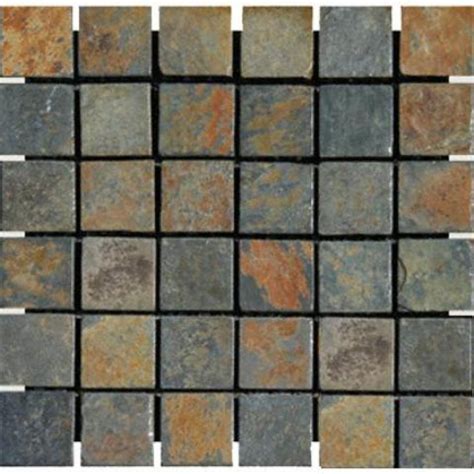 China Multi Color 2x2 Tumbled Slate Mosaic Tile