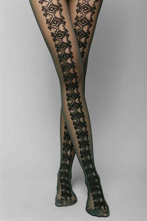 Velvet Patterned Tight Funky Tights Tights Urban Fashion Women