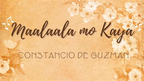 Maalaala Mo Kaya Constancio De Guzman Lyrics YouTube
