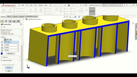 Full And Half Section Views Solidworks Youtube