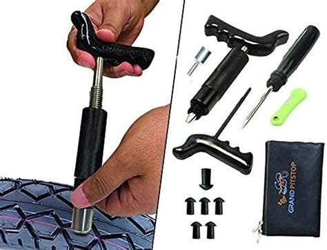 Grandpitstop Tubeless Tire Puncture Repair Kit For Motorcycle And Cars