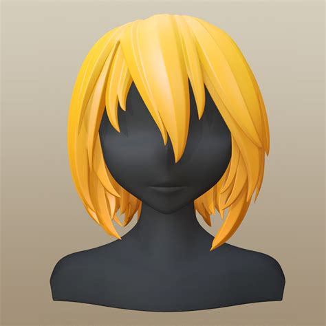 hair girl anime 3d model turbosquid 1667365