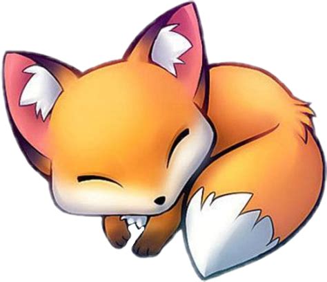 Download Cute Sticker Cute Sleeping Fox Cartoon Clipart 3779705