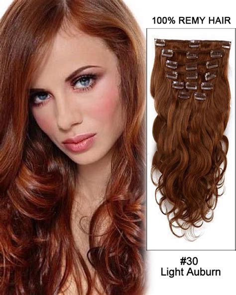 5 reasons auburn hair should be your next new shade (plus ways to wear it on your hair type!) not just red, not just brown—get a color, like auburn hair, that can do both. 20" 11pcs Body Wave Clip in Remy Human Hair Extensions #30 ...