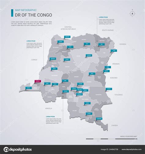 Democratic Republic Congo Vector Map Infographic Elements Pointer Marks
