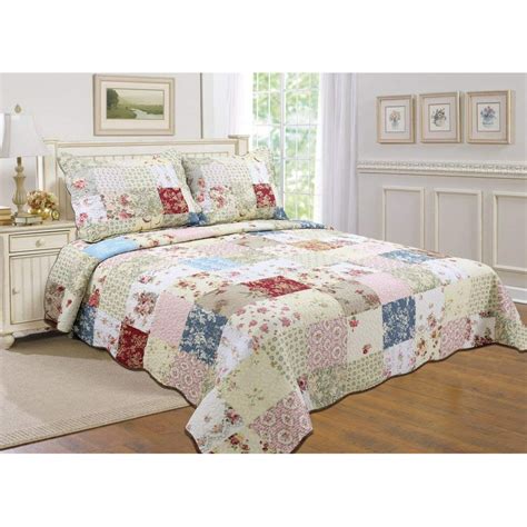 All For You 100 Cotton 3 Piece Reversible Bedspread Coverlet Quilt