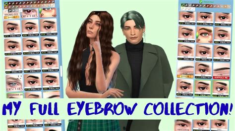My Full Eyebrow Collection 200 Items Sims 4 Cc Youtube