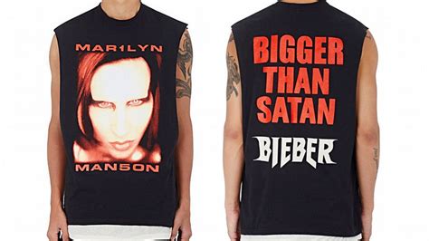 marilyn manson says justin bieber is a real piece of sh t for stealing his t shirt design maxim