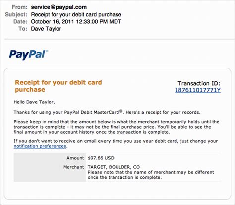 Is it cash on delivery or card? Email Transaction Receipts for my PayPal Debit Card? - Ask Dave Taylor