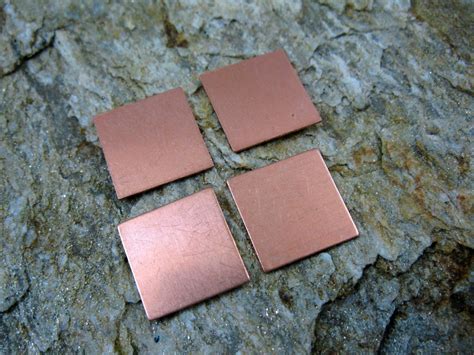 Square Copper Stamping Blanks 12 Inch Od Set Of 4 Ready To