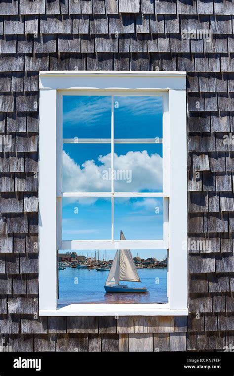 Cape Cod Window Photomount Massachusetts Usa Stock Photo Alamy