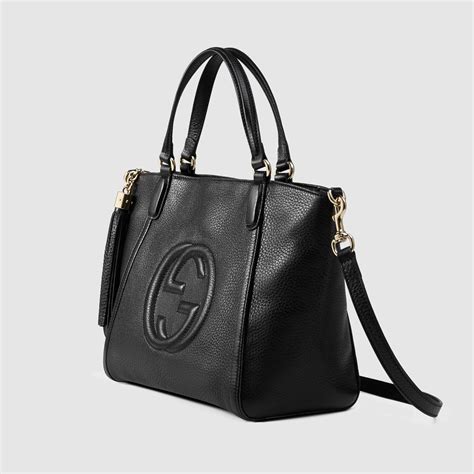 Gucci Soho Leather Top Handle Bag In Black Leather Black Lyst