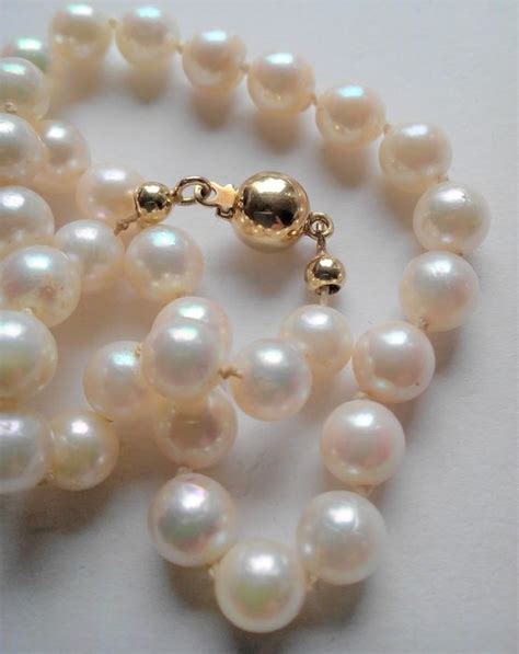 Kt Akoya Pearls Yellow Gold Necklace Catawiki