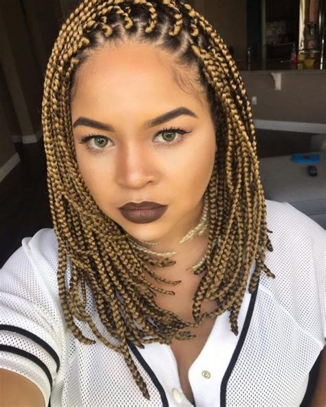 14 Easy Medium Box Braids To Try This Season Box Braids Medium Length Medium Box Braids Box