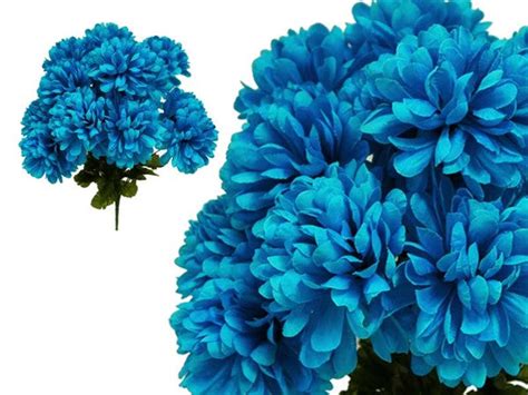 84 silk chrysanthemum turquoise silk flowers factory