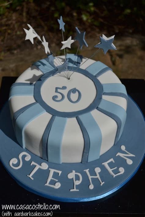Birthday cakes can sometimes look tricky to make at home but we've got lots of easy birthday cake recipes and ideas for amateur bakers to make. Men's Blue 50th Birthday Cake #BakeoftheWeek - Casa Costello