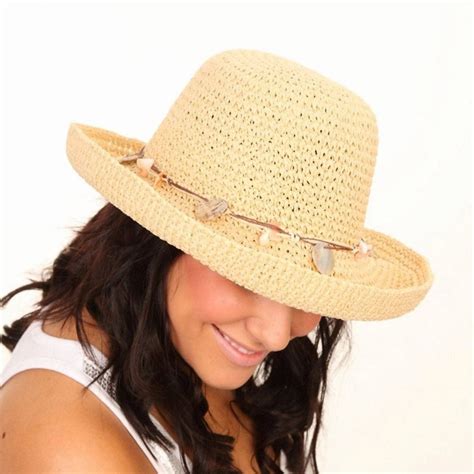 Ladies Floppy Straw Hat Crushable Packable Summer Sun Shells Bounces
