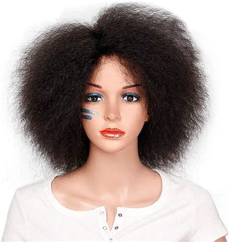 afro kinky wig synthetic afro wig short afro wigs for etsy