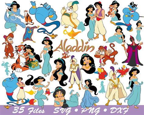 Aladdin Svg Bundle Princess Jasmine Svg Genie Svg Abu Etsy Images And